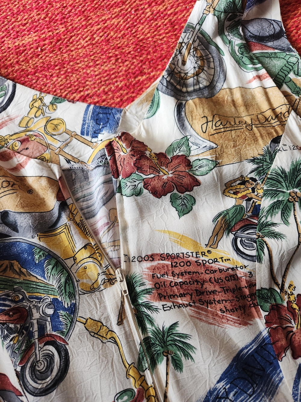 Harley-Davidson Multicolor Motorcycle Print Midi Dress - Picture 9 of 12